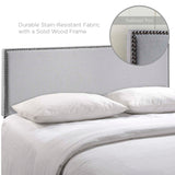 CasaFoyer Region Linen Fabric Upholstered Full Headboard | Spacious & Elegant Design | Nailhead Trim | Modern Decor | Fits Most Full Beds