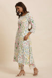 W Women White Floral Print Viscose A-Line Kurta_24Few10592-121987_3Xl