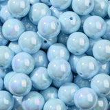 CYEENUT 20mm Acrylic Blue Beads 60pcs SkyBlue Chunk Bubblegum Bead Beadable Pen Ball Beads for Pen Bag Jewelry Making Necklace B
