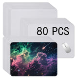 80 PCS White Mouse Pad 3mm Thick for Heat Press Printing,Bulk Mousepad Blanks for Heat Transfer Crafts 22x18x0.3CM