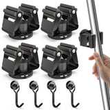 3-H Magnetic Broom Holder with Strong Magnetic Hook 8 Pack,Broom Holder Wall Mount for Garage Garden Shed Storage System Laundry
