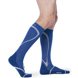 Sigvaris Mens & Womens Motion High Tech Closed Toe Calf High Medical Compression Unisex Socks 2030mmHg Blue