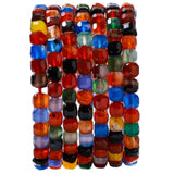 Natural Faceted Mix Colored Agate Cube Stone Beads 5-5.5mm 60pcs/str Loose Square Semi Gemstone Stone Beads for Making Bracelets