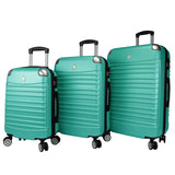 Dejuno Impact Hardside 3Piece Spinner Luggage Set, Green, One Size