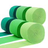 PheiLa Green Crepe Paper Streamers 6 Rolls 492ft, Crepe Paper Birthday Decorations Green Party Supplies for DIY Gift Wrapping We