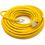 100 ft Heavy Duty Extension Cord - 12 Gauge Outdoor Extension_Cord - Lighted Single Outlet by Watt's Wire - 100' 12-Gauge Ground