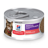 Hill's Science Diet Sensitive Stomach & Skin, Adult 1-6, Stomach & Skin Sensitivity Support, Wet Cat Food, Salmon & Vegetables M