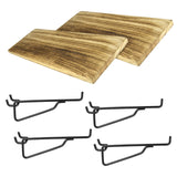 2 Pack Wooden Pegboard Shelves, 1/4 inch Peg Board Organizer Accessories, Shelves and Baskets Brackets, Display and Storage Shel