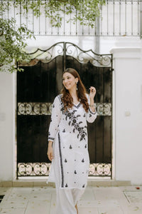 Anni Designer Women'S Cotton Blend Chikankari Embroidered Straight Kurta (Vox White_Xxl_White_Xx-Large),White,2XL,Cotton Blend,Regular,