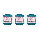 Aunt Lydia Fashion Warm Teal Crochet - 3 Pack of 150y/137m - Cotton - Gauge 3 - Crochet