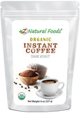 Z Natural Foods Organic Instant Coffee Powder - Rich Dark Roast Flavor, Arabica Instant Espresso Powder with Antioxidants to Boo