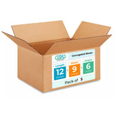 Medium Moving & Shipping Boxes 12 x 9 x 6 inches (5-Pack) - Extra Strength 200 lb vs Regular - Corrugated Medium Moving Box, Mad