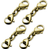 MTLEE Double Lobster Clasp Extender Double Claw Connector Bracelet Extension Clasp Small Bracelet Necklace Shortener for DIY Jew