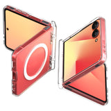 Spigen for Galaxy Z Flip 7 Case, Ultra Hybrid Pro MagFit [Hinge Protection] [Qi2.1 Certified/Magnet for Galaxy] - Clear White