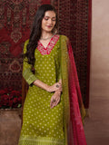 Gosriki Women'S Rayon Viscose Printed Straight Kurta With Pant & Dupatta (Subhi Mehandi-Vks05-Gs_Xl_Mehandi_X-Large),Mehandi,,B0DV4FT5W2