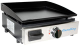 Flame King 17-inch Flat Top Griddle for BBQ Grill w/Regulator, Propane Gas Griddle for RV Pullout Kitchen