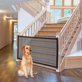 NWK Magic Dog Gate for Stairs Pet Gate for The House Providing a Safe Enclosure for Pets to Play and Rest, 6 Hooks Design (30'' 