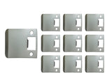 QCAA Solid Brass Extended Lip Strike, 3''X2-1/4, Satin Nickel, 10 Pack, Made in Taiwan