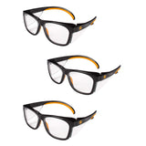 KleenGuard Maverick Eye Protection, (49312), Clear AntiGlare Lenses with Black Frame and Orange Tips (Qty 3)