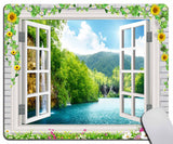 Small Mouse Pad 7.9 x 9.5 Inch, Sun Flower Window Lake Mini Mousepad Non-Slip Rubber Base Mousepads, Computer Mouse Pads for Wir