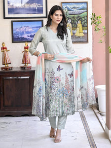 Gosriki Women'S Cotton Blend Printed Straight Kurta With Pant & Dupatta (Rml Pista-Gs_Xxl_Pista_Xx-Large),Pista,2,B0D3QPZC6V