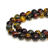 MJDCB Natural Stone Beads 6mm 60pcs Round Three Color Tiger's Eye Loose Gemstone Bead Charms for Jewelry Making Bracelet Necklac