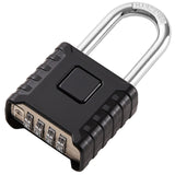 1 Pack disecu Long Shackle Heavy Duty 4 Digit Combination Lock, One Touch Unlocking, Anti-Error Feature, Waterproof Large Outdoo