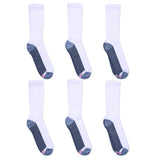 Hanes mens Max cushion Socks, Available in 6 and 12pair Pack B T comfortTop White crew, Whitegrey Foot Bottom, 12 14 US