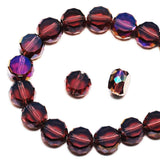 DIQIO 8mm Sparkle Flat Coin Round Crystal Beads (78-82pcs, Medium Purple)