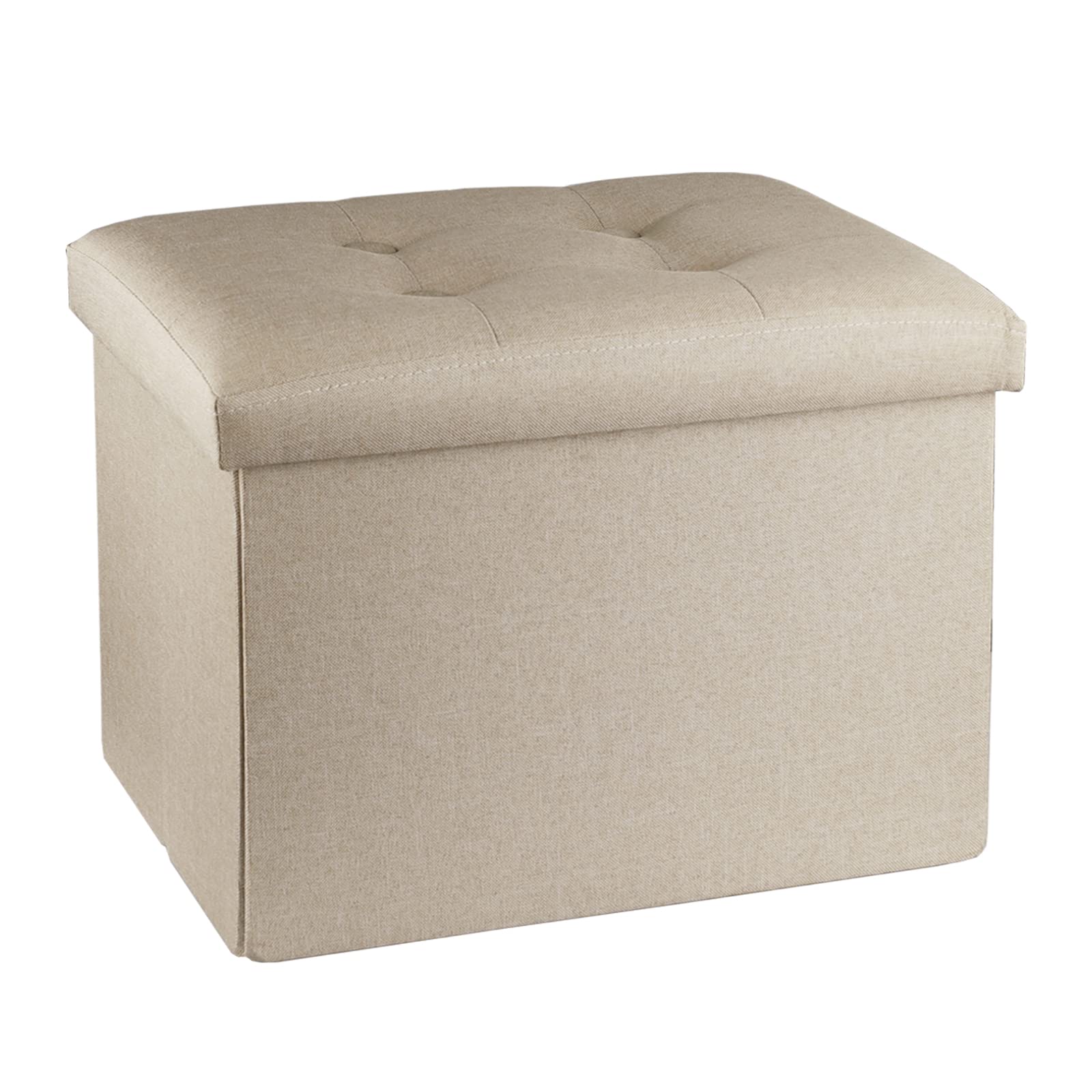 Alasdo Ottoman Storage Ottoman Footrest Folding Ottoman With Srorage Small Ottoman Foot Rest For Living Room Study Bedroom Beige