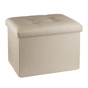 Alasdo Ottoman Storage Ottoman Footrest Folding Ottoman With Srorage Small Ottoman Foot Rest For Living Room Study Bedroom Beige