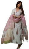 Anni Designer Women'S Rayon Blend Straight Printed Kurta With Pant & Dupatta (Basvan White_M_White_Medium),White,M