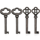 Skeleton Keys, 4-Pack KY-2AB KY-3AB Skeleton Key Replacement for Antique Furniture