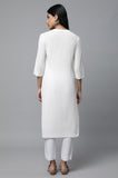 Aurelia Women'S Cotton Solid Regular White Sheer Sucker Summer Basic Kurta (23Fea14092-605049 2Xl)