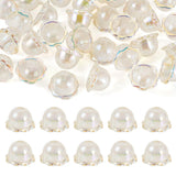 FASHEWELRY 30Pcs Clear Wind Bell Beads Acrylic Flower Bead Caps 24mm UV Plating Floral Jellyfish Beads for DIY Earring Wind Chim
