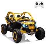 2 Seats Ride on UTV with Remote Control for Kids, 2 * 24V Batteries 4 * 200W Motors Licensed by CAN-AM UTV,23 Seats Width Electr