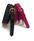 Womens Formal Casual Denim Material Jeans Belts 2Pcs Black And Pink