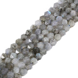 Labradorite 6mm Gemstone Triangle Faceted Round Loose Beads Strand 15.5 DIY Jewelry Making