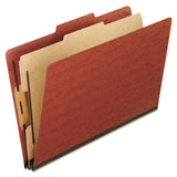 Pendaflex Pressboard Classification File Folders, 1 Divider, 2 Embedded Fasteners, 2/5 Tab Cut, Letter Size, Red, Box of 10 (115
