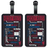 Hockey Rules Luggage ID Tags Suitcase Identification Cards Set of 2