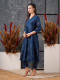 Gosriki Women'S Cotton Blend Anarkali Printed Kurta With Pant (Marup Blue-Nw-Gs_Xxl_Blue_Xx-Large),Blue,2,B0D579CK66