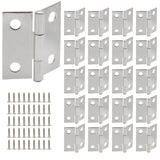 Luomorgo 20 Pack 1 Inch Mini Hinges Butt Hinges, Stainless Steel Cabinet Hinges, Small Folding Door Hinge for Wooden Box, Crafts