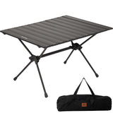 Naturehike FT11 Height Adjustable Camping Table, Ultralight Aluminum Roll Up Table with Carry Bag, Portable Backpacking Camp Tab