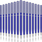 Zonon 15 Pieces Blue Metal Slim Ballpoint Pens Bulk Retractable Metallic Black Ink 1 mm Medium Point Smooth Writing Pens for Wed