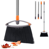 4pcs Stiff Bristle Broom for Sweeping Indoor, Heavy Duty Broom with Collapsible Handle, Ideal for Outdoor Hardwood Floors Kitche