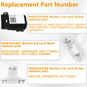 (???????? ????????????????) WH01X27954 Washer Lid Lock Switch WH01X24381 Washer Lid Lock Bezel WH02X24399 Washer Lid Lock Strike