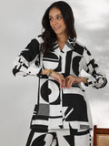 Libas Womens Printed Viscose Co-Ord Set For Women White S 49289