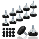 Eunenete 12 PCS M8 Thread Furniture Feet Levelers,Furniture Leveling Feet with T-Nuts