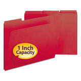Smead 21538 Recycled Folders One Inch Expansion 1/3 Top Tab Letter Bright Red 25/Box