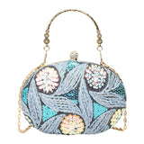 Enakshi Handbag For Women Clutch Flower Embroidery Shoulder Bag Buckle Purse Banquet Blue|Clothing, Shoes & Accessories | Womens